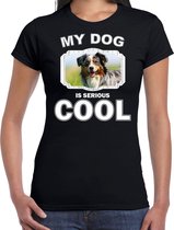 Australische herder honden t-shirt my dog is serious cool zwart - dames - Australische herders liefhebber cadeau shirt XS