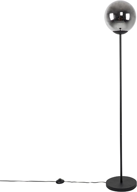 QAZQA pallon - Art Deco Vloerlamp | Staande Lamp - 1 lichts - H 1430 mm - Zilver - Woonkamer | Slaapkamer | Keuken