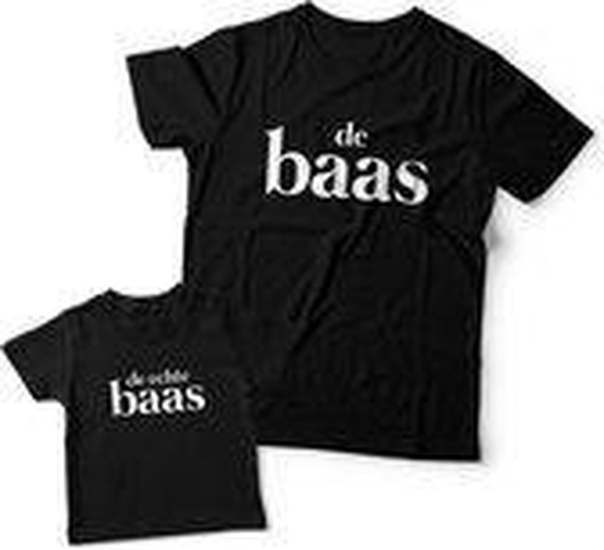 Matching shirts Vader & Zoon | De Echte Baas | Papa maat XL & Zoon maat 80 Matching shirts Vader & Zoon | De Echte Baas | Papa maat XL & Zoon maat 80