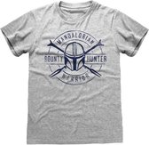 Star Wars Heren Tshirt -S- The Mandalorian - Warrior Emblem Grijs