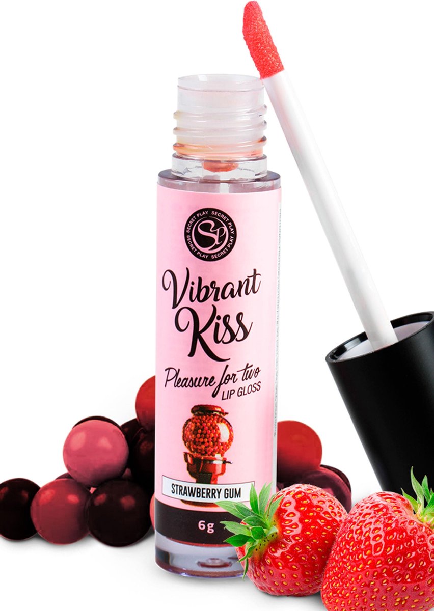 Goedkoopste Secret Play Vibrant Kiss - Stimulerend Middel - Lip Gloss - Vibrerend Effect - Aardbei Smaak - 6gr