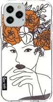 Casetastic Apple iPhone 12 / iPhone 12 Pro Hoesje - Softcover Hoesje met Design - Flower Girl Lines Print