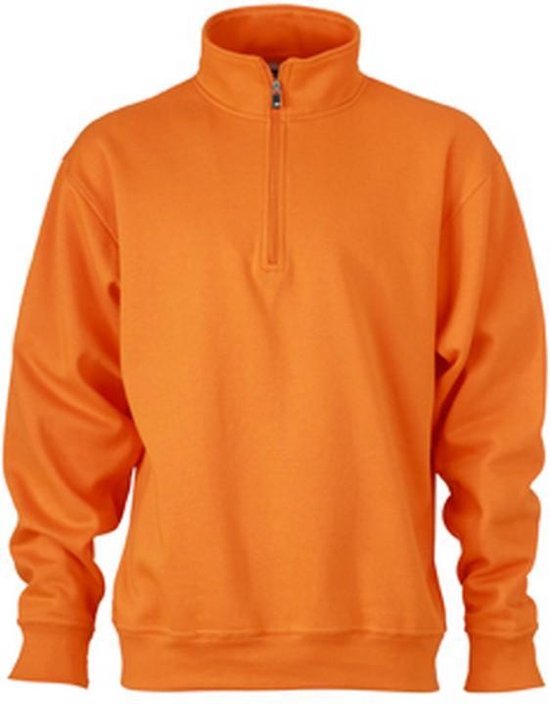 James and Nicholson Sweat-shirt à demi-glissière unisexe Workwear (Oranje)