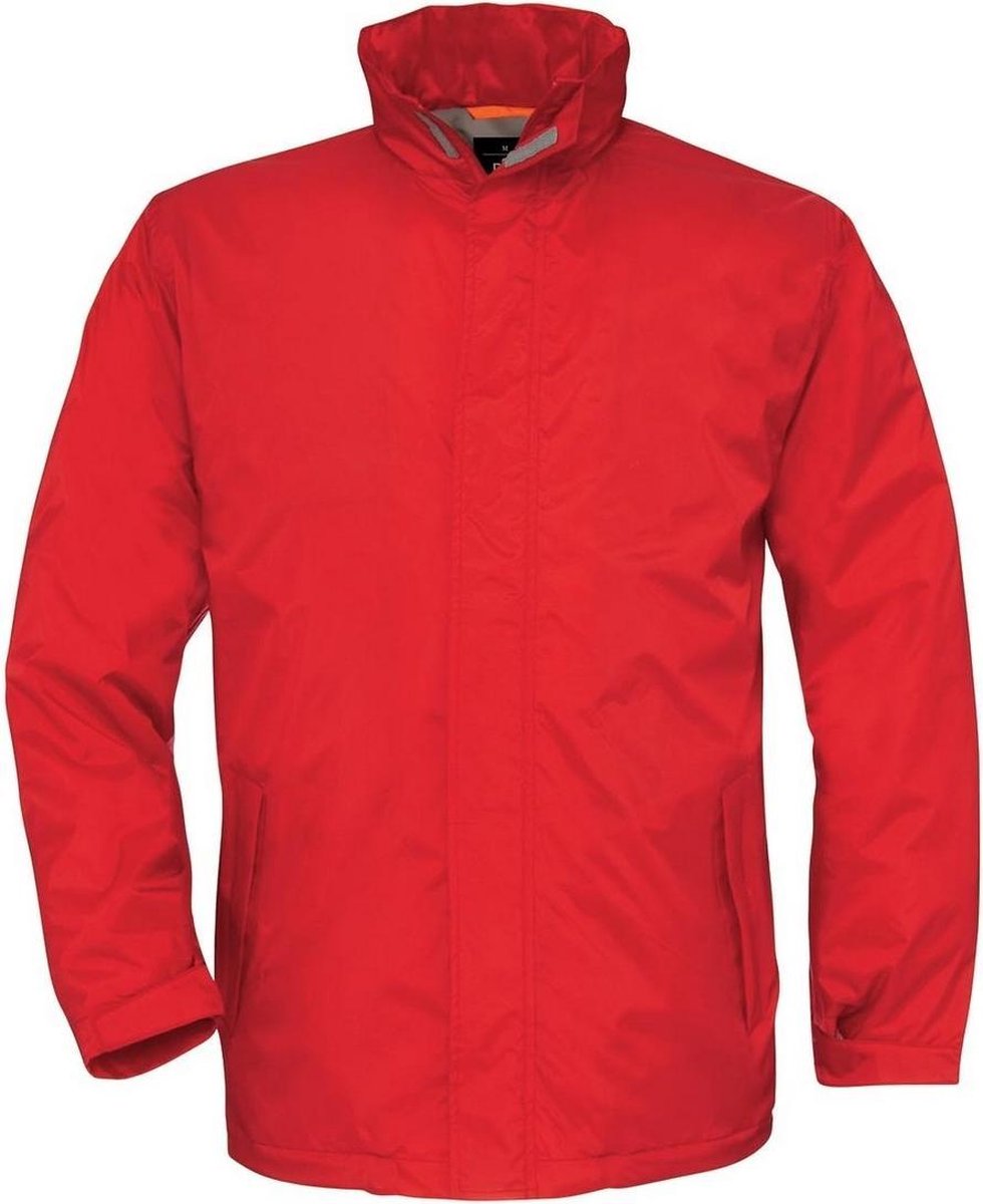 B&C Heren Ocean Shore Waterproof Hooded Fleece Lined Jacket Rood