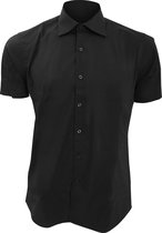 SOLS Heren Broadway Short Sleeve Fitted Work Shirt (Zwart)