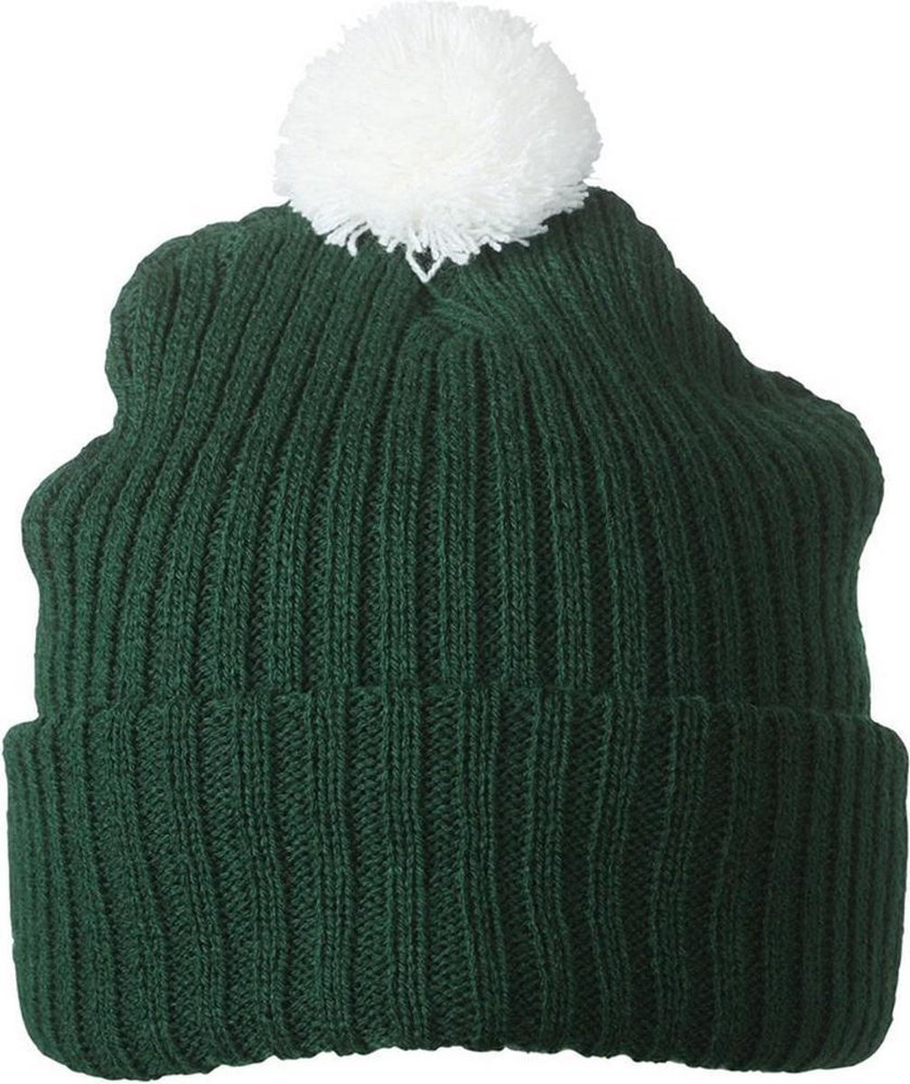 Myrtle Beach - Unisex Gebreide Muts met Pompom (Groen)