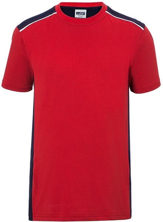 Fusible Systems - T-shirt de niveau 2 pour hommes James and Nicholson Workwear (Rose / Marine)