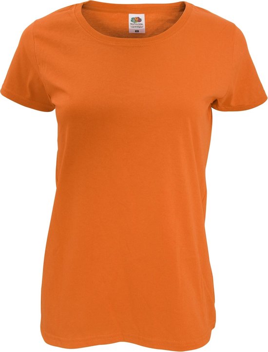 Fruit Of The Loom Dames/ Vrouwen Dames-Fit Original T-Shirt met Korte Mouwen (Oranje)