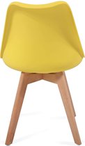 Trend24 - Eetkamerstoelen - Woonkamerstoelen - Gestoffeerde zitting - Retro - Set van 2 stuks - Geel