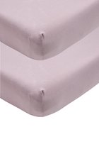Meyco Jersey hoeslaken ledikant - 2-pack - Lilac - 60x120cm