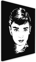 Schilderij Audrey Hepburn , Filmster , 2 maten , zwart wit , wanddecoratie