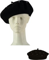 Sarlini Baret Zwart met Parels