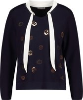 Cassis - Female - Hemd-trui met cirkels van lovertjes  - Marineblauw