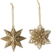 VILLEROY & BOCH - Christmas Decoration - Hanger ster/sneeuwvlok 2-dlg