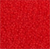 Rocailles. transparant rood. 2-cut. d 1.7 mm. afm 15/0 . gatgrootte 0.5 mm. 25 gr/ 1 doos