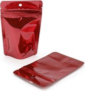 Pochettes debout Rouge 8x5x13cm | 28 grammes avec trou de suspension rond (100 pièces)