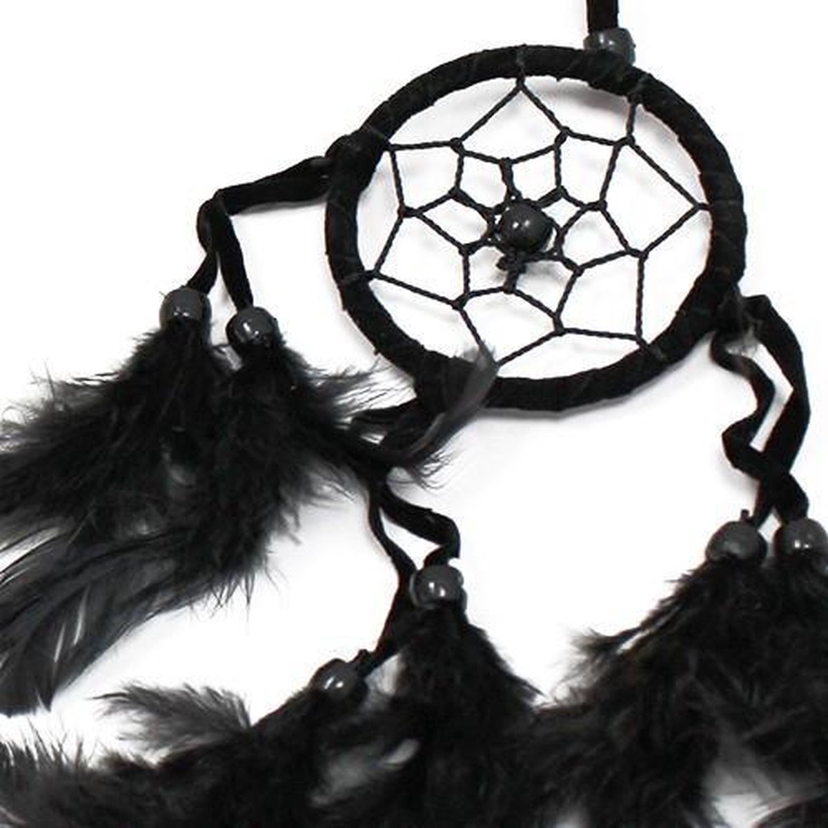 Bali Dreamcatcher - Klein Rond - Zwart/Wit/Rood - 6 stuks