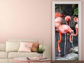 Sticky Decoration - Luxe Deursticker Flamingo - Roze - op maat voor jouw deur