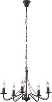 LED Kroonluchter - Trion Kantra - E14 Fitting - 5-lichts - Rond - Roestkleur - Aluminium - BES LED