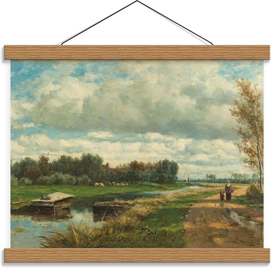 Schoolplaat – Oude Meesters - Landschap in de omgeving van Den Haag, Willem Roelofs - 40x30cm Foto op Textielposter (Wanddecoratie op Schoolplaat)