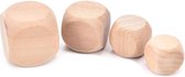 Set van 100 houten dobbelstenen, maat: groot (25 mm)