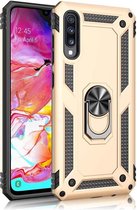 Anti-Shock Hybrid Ring Armor Hoesje Geschikt voor: Samsung Galaxy A70 - goud