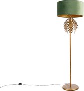 QAZQA botanica - Landelijke Vloerlamp | Staande Lamp met kap - 1 lichts - H 165 cm - Groen - Woonkamer | Slaapkamer