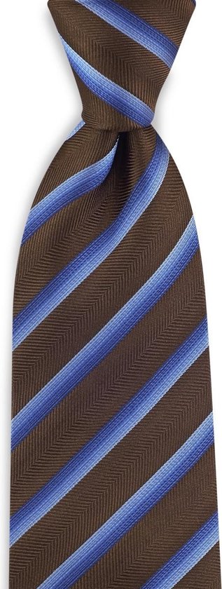 We Love Ties - Stropdas Office Dude - geweven zuiver zijde - bruin / lichtblauw