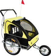 HOMCOM Fietskar Jogger 2-in-1 geel/zwart