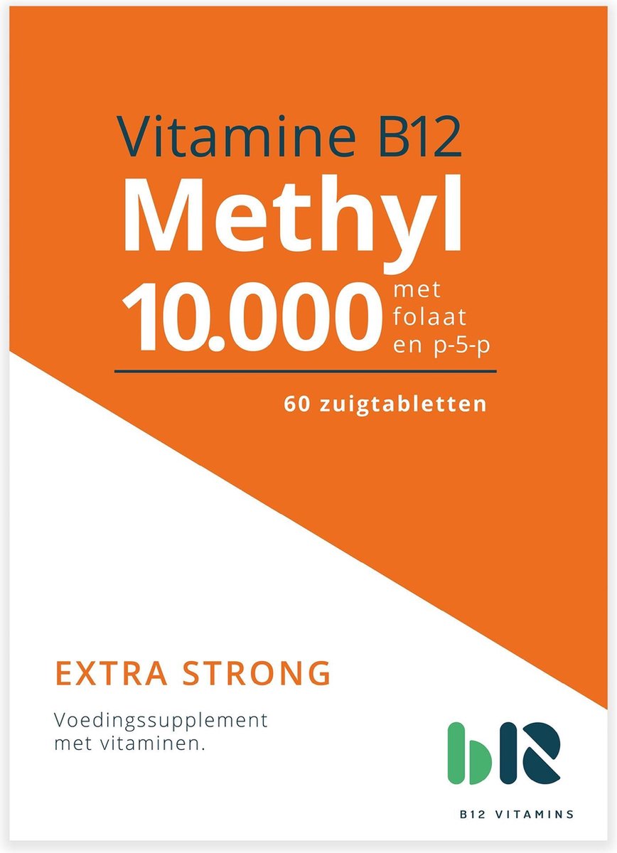B12 Vitamins - B12 Methyl 10.000 met Folaat - 60 tabletten - Vitamine B12 methylcobalamine - B12 Methyl - vegan - voedingssupplement