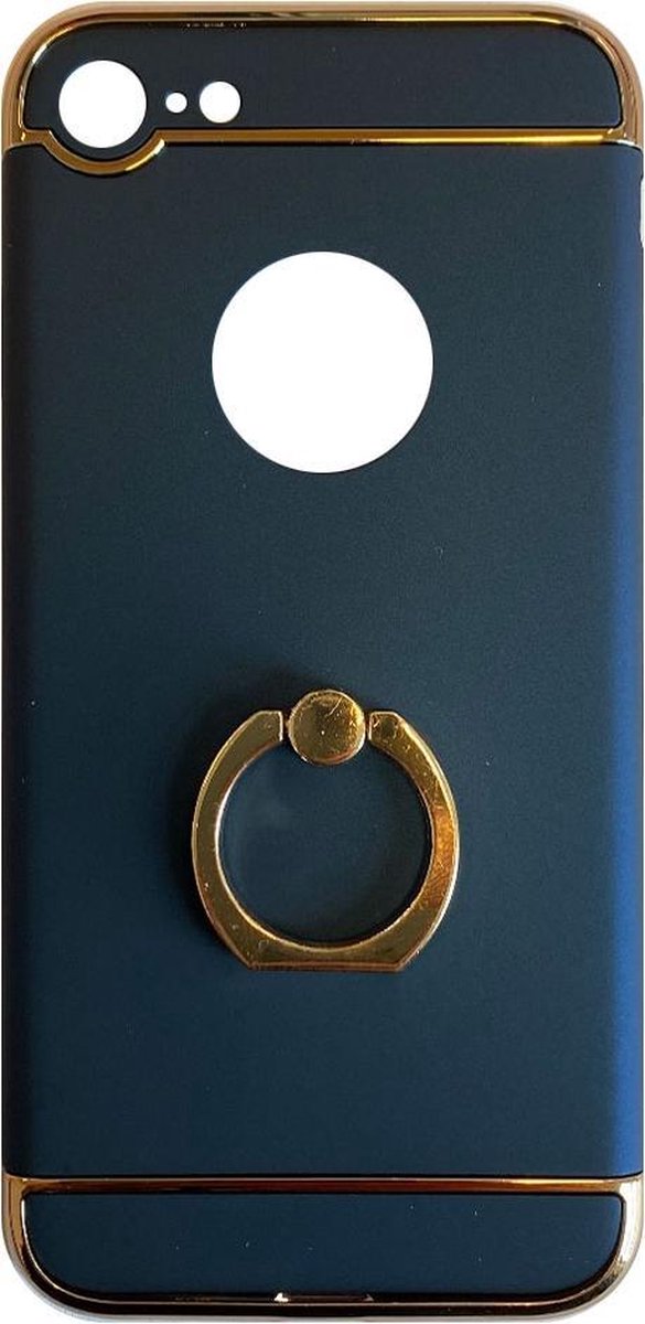 Fit Fashion - Hardcase Hoesje - Met ring - Geschikt voor iPhone 7 - Blauw
