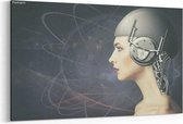 Schilderij - Cyborg woman — 100x70 cm