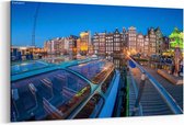 Schilderij - Rondvaart in amsterdam — 100x70 cm