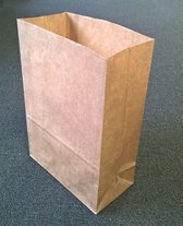 Papieren Zak Blokbodem Kraft 70 g/m² 22x11x30 cm (100 stuks) [PBB2230]