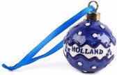 Kerstbal met witte stippen | Holland | Matix | 1 stuk | Keramiek | Delfts blauw