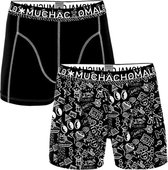 Muchachomalo Men Boxershorts2- Pack Iconic Art Print/Black-XL + Gratis Iconic Art Sokken