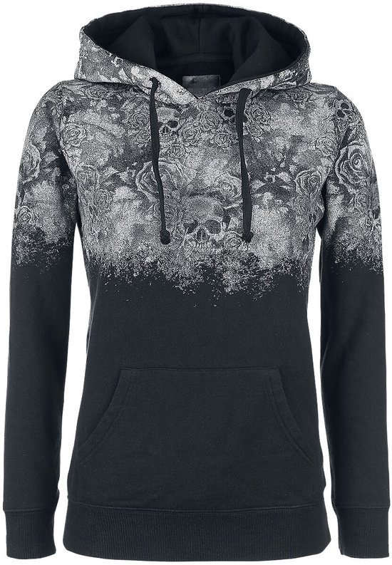 Rock Rebel by EMP Zwarte hoodie met doodshoofdprint - Dames - XXL