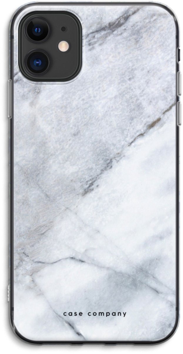 Case Company® - Hoesje geschikt voor iPhone 11 hoesje - Witte marmer - Soft Cover Telefoonhoesje - Bescherming aan alle Kanten en Schermrand