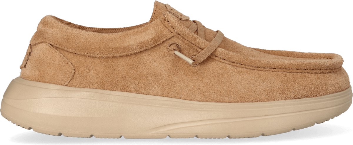 HEYDUDE - Wally Comf Suede Heren Instappers Tobacco Brown/Irish Cream - Maat 45