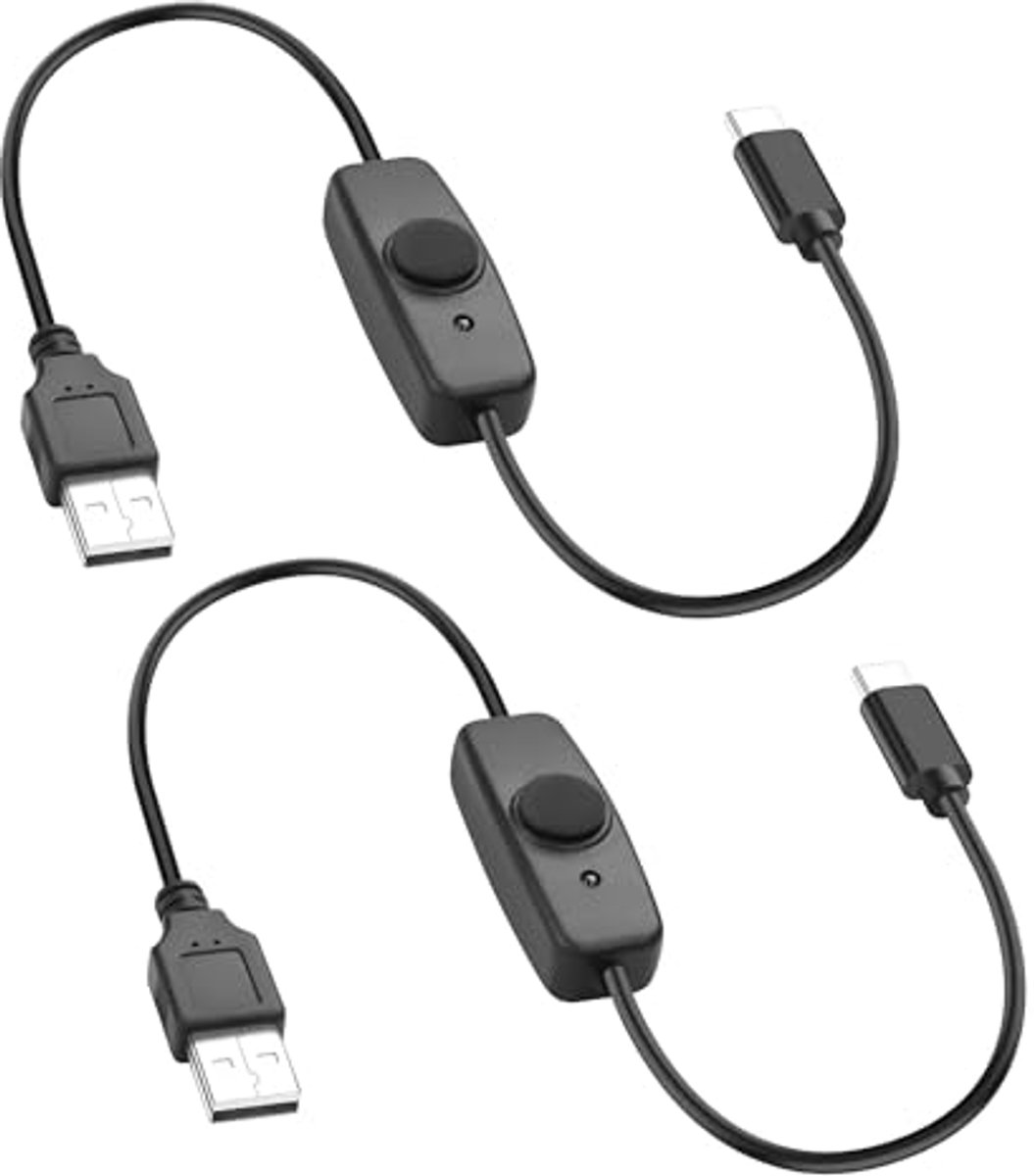 Korte USB-kabel met aan/uit schakelaar - Type-C naar USB verlengkabel voor apparaten