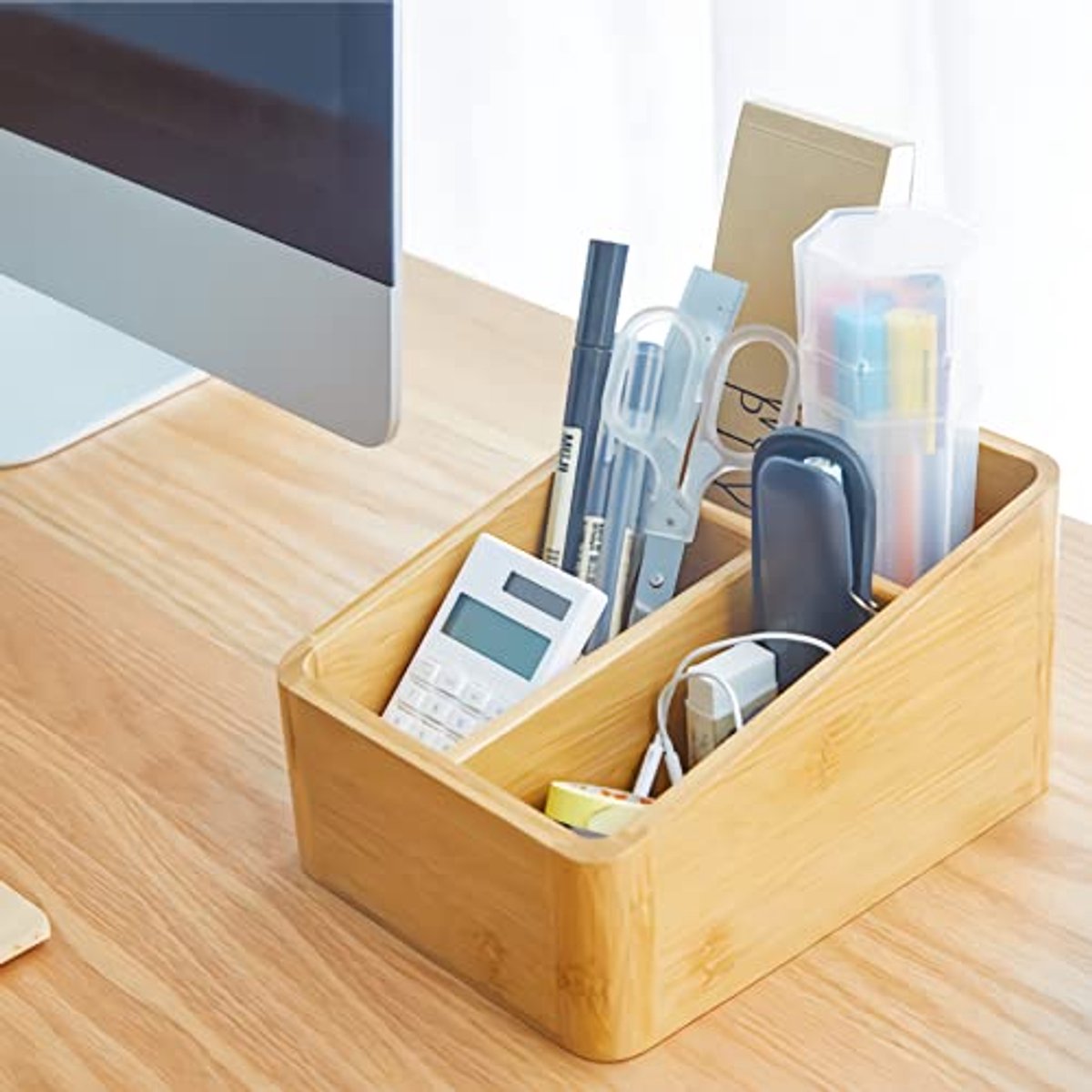 Mini Bamboe Bureau Organizer voor Kantoor en Huisbenodigdheden