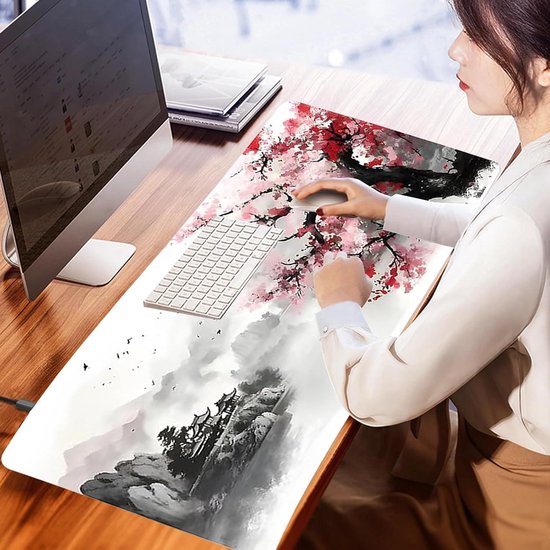 Muismat voor gamen, XXL, 900 x 400 mm, artistiek, met afgeronde hoeken