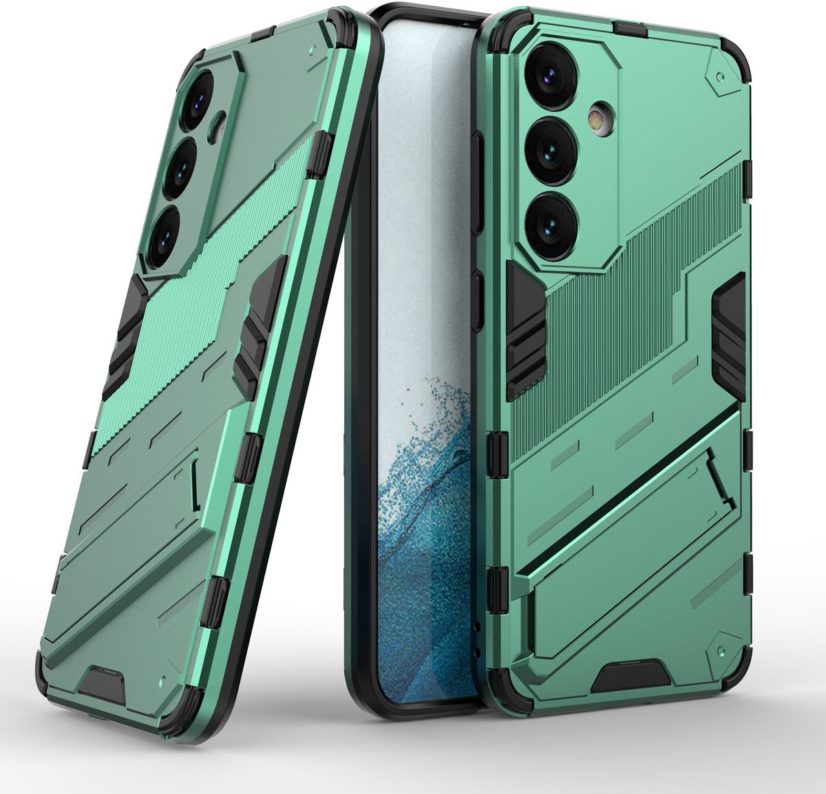 Solidenz StandGuard Xtreme geschikt voor Samsung Galaxy S24 FE hoesje - Groen