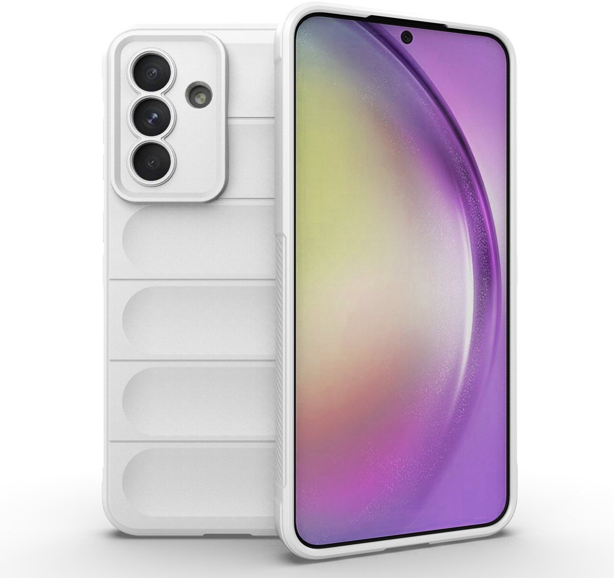 Hoesje geschikt voor Samsung Galaxy A56 / A36 Hoesje - Solidenz AeroGrip FlexShield - Wit
