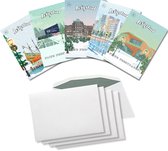Inspra Studio – Luxe Kerstkaarten met Enveloppen – 5 Stuks – Lelystad Stad Wenskaarten – Artistieke Illustraties van Nederlandse Steden
