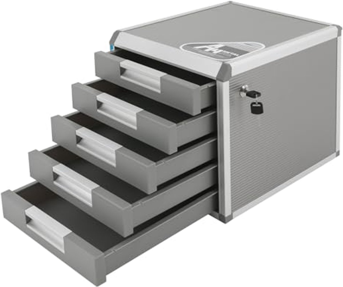 Draaibare Lade-Organizer voor A4 Documenten - 5 Vakken, Afsluitbaar, Modern Design