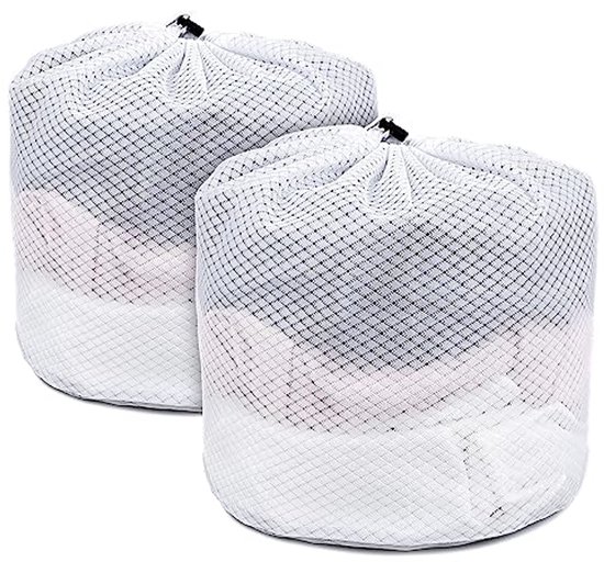 LIQWEI 2 stuks wasnet voor wasmachine, 60 x 90 cm, wasnet, grote waszakken met koordstopper, fijnmazig waszakken voor kleding, dekbedovertrekken, speelgoedopslag LIQWEI 2 stuks wasnet voor wasmachine, 60 x 90 cm, wasnet, grote waszakken met koordstopper, fijnmazig waszakken voor kleding, dekbedovertrekken, speelgoedopslag