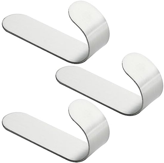 Poprkdre Handdoekhouder zonder boren, 6 stuks, roestvrije handdoekhaken voor keuken en badkamer, sterke handdoekhouder, zwart, zonder boren, haken voor het ophangen van handdoek, mantel, sleutels enz