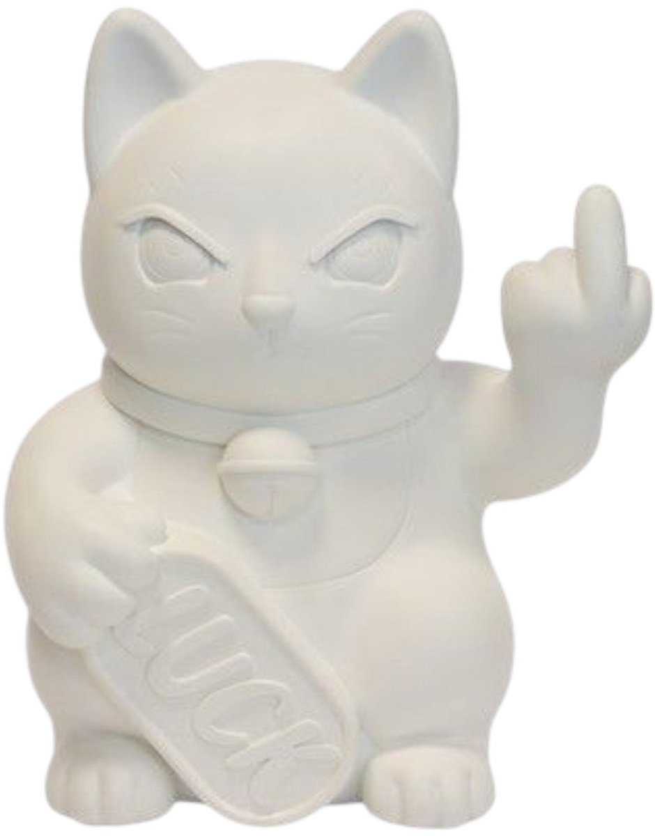 Blogo Design - Beeld Naughty Lucky Cat Maneki - large - wit