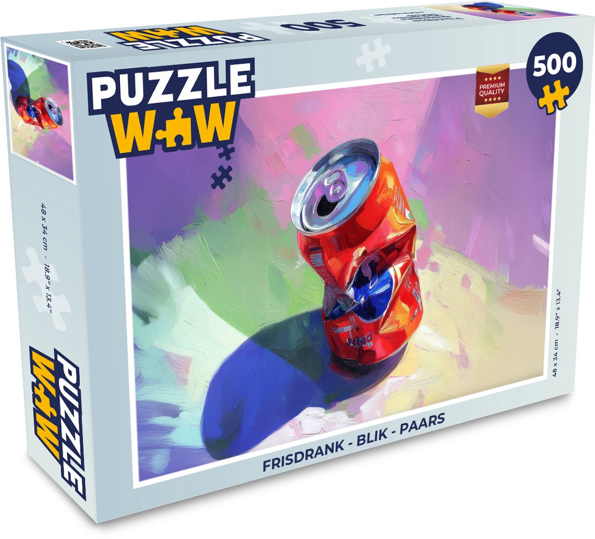 Puzzel Frisdrank - Blik - Paars - Legpuzzel - Puzzel 500 stukjes